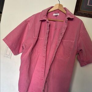 Topshop Pink Casual Button Down Shirt